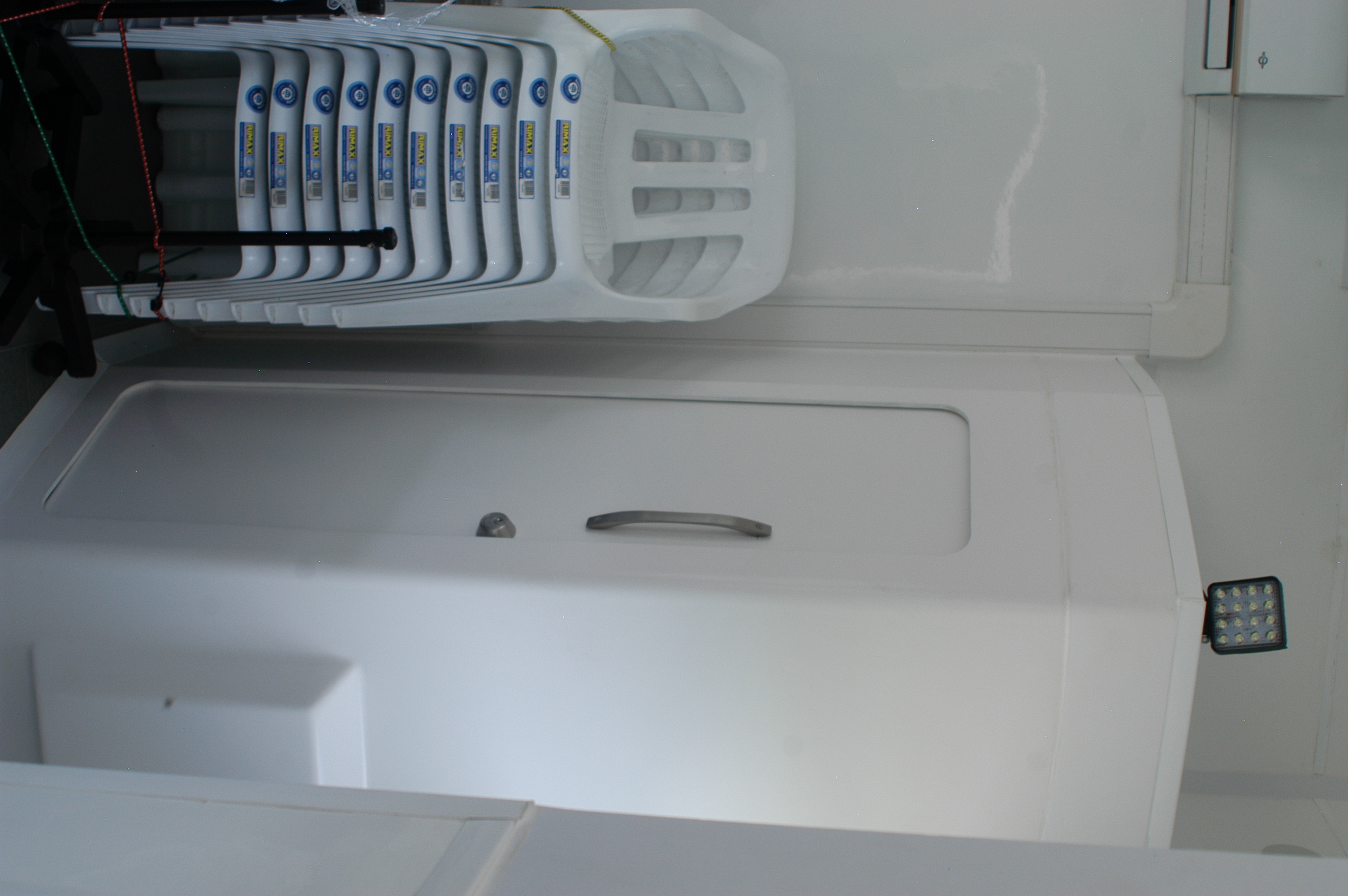 Unit interior showing medical equipment and clinical storage systems integrated into the NINOX-fabricated bodywork.