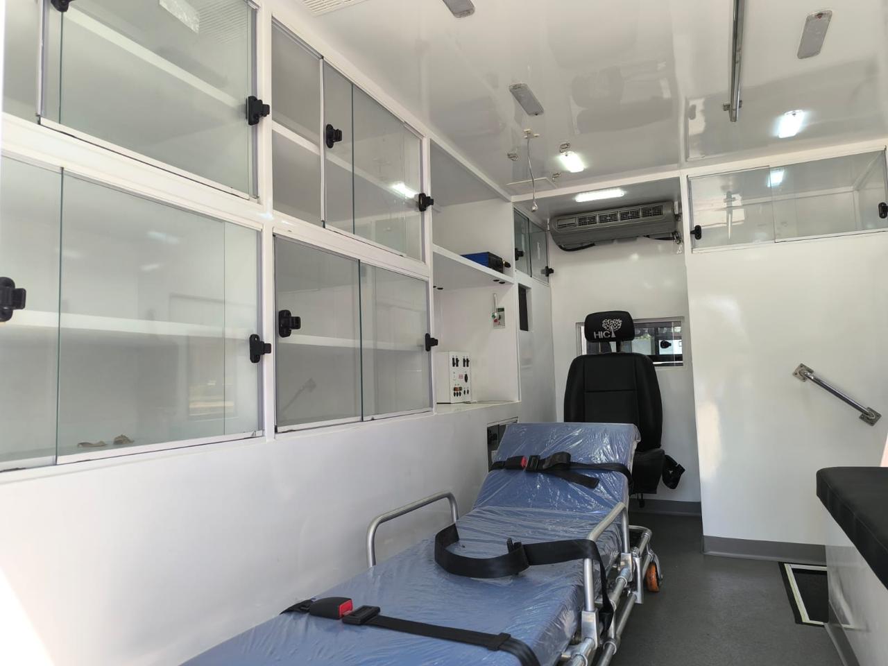 Cabinet detail with secure locks for ECMO equipment